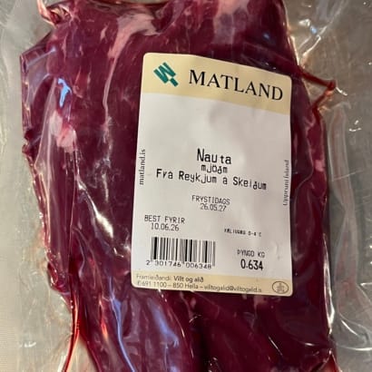 Fersk mjaðmasteik frá Reykjum