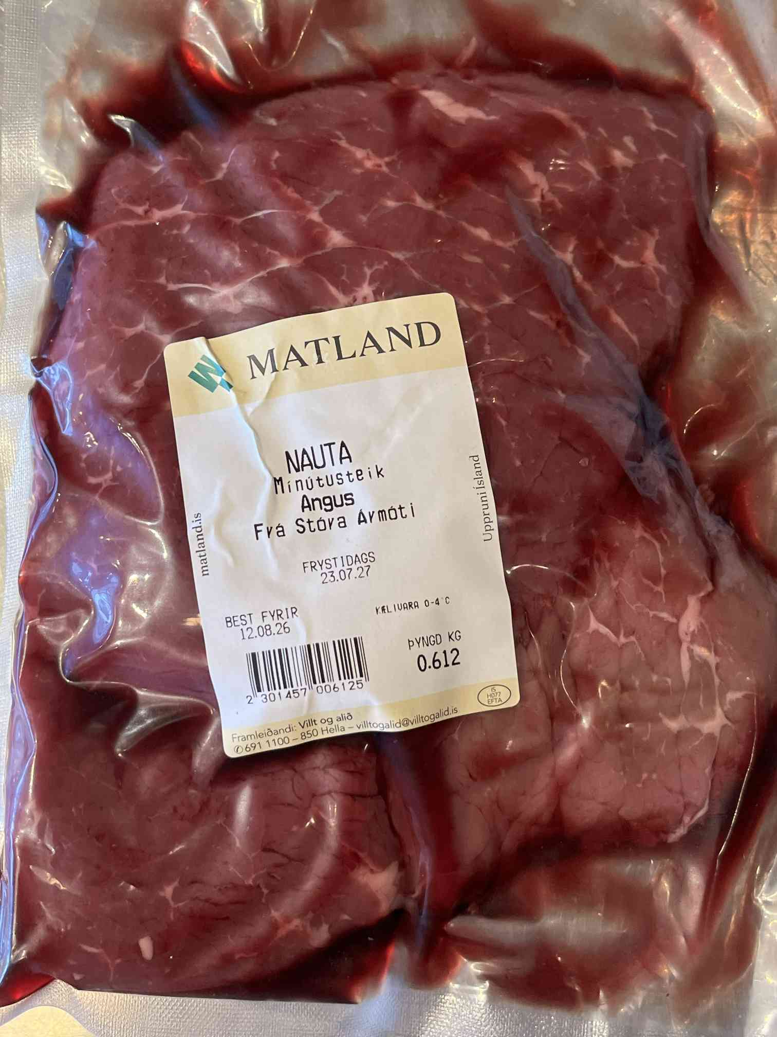 Ferskar mínútusteikur af 100% Angus frá Stóra-Ármóti