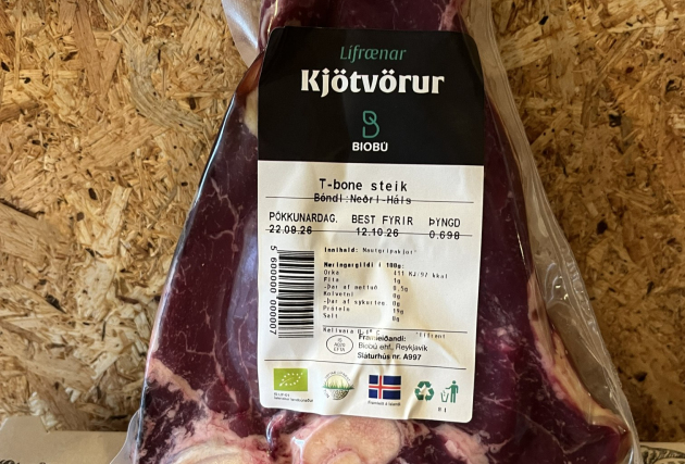 Lífræn T-beinssteik frá Neðra-Hálsi