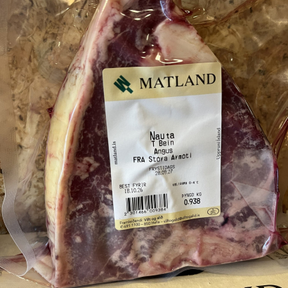 Fersk T-beinssteik af 100% Angus frá Stóra-Ármóti