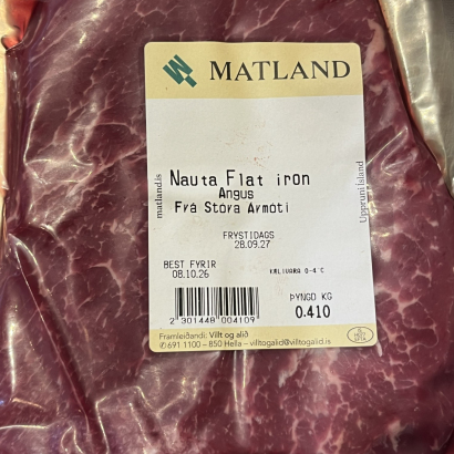 Flat iron af 100% Angus frá Stóra-Ármóti