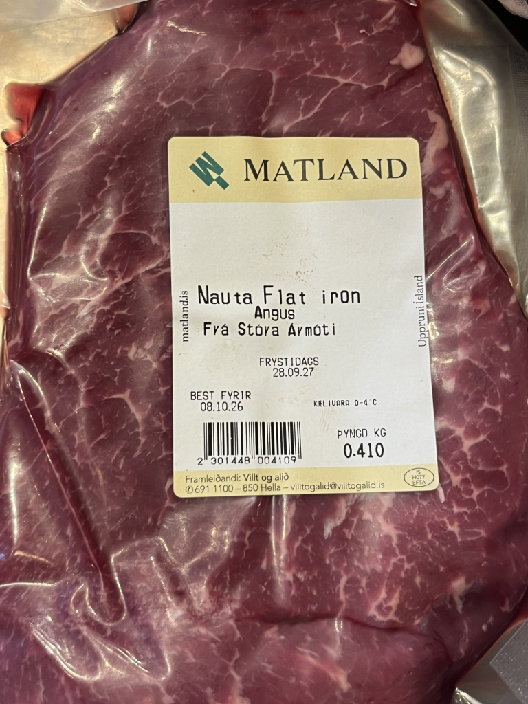Flat iron af 100% Angus frá Stóra-Ármóti