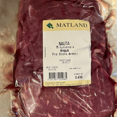 Ferskar mínútusteikur af 100% Angus frá Stóra-Ármóti