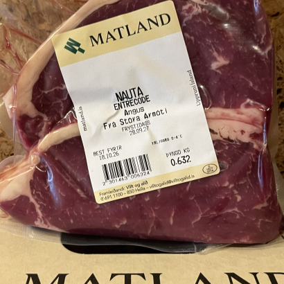 Ferskt Entrecote af 100% Angus frá Stóra-Ármóti