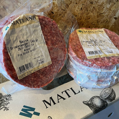 Brisketborgarar, 25-30% - Angus frá Stóra-Ármóti - 10 stk x 140 g