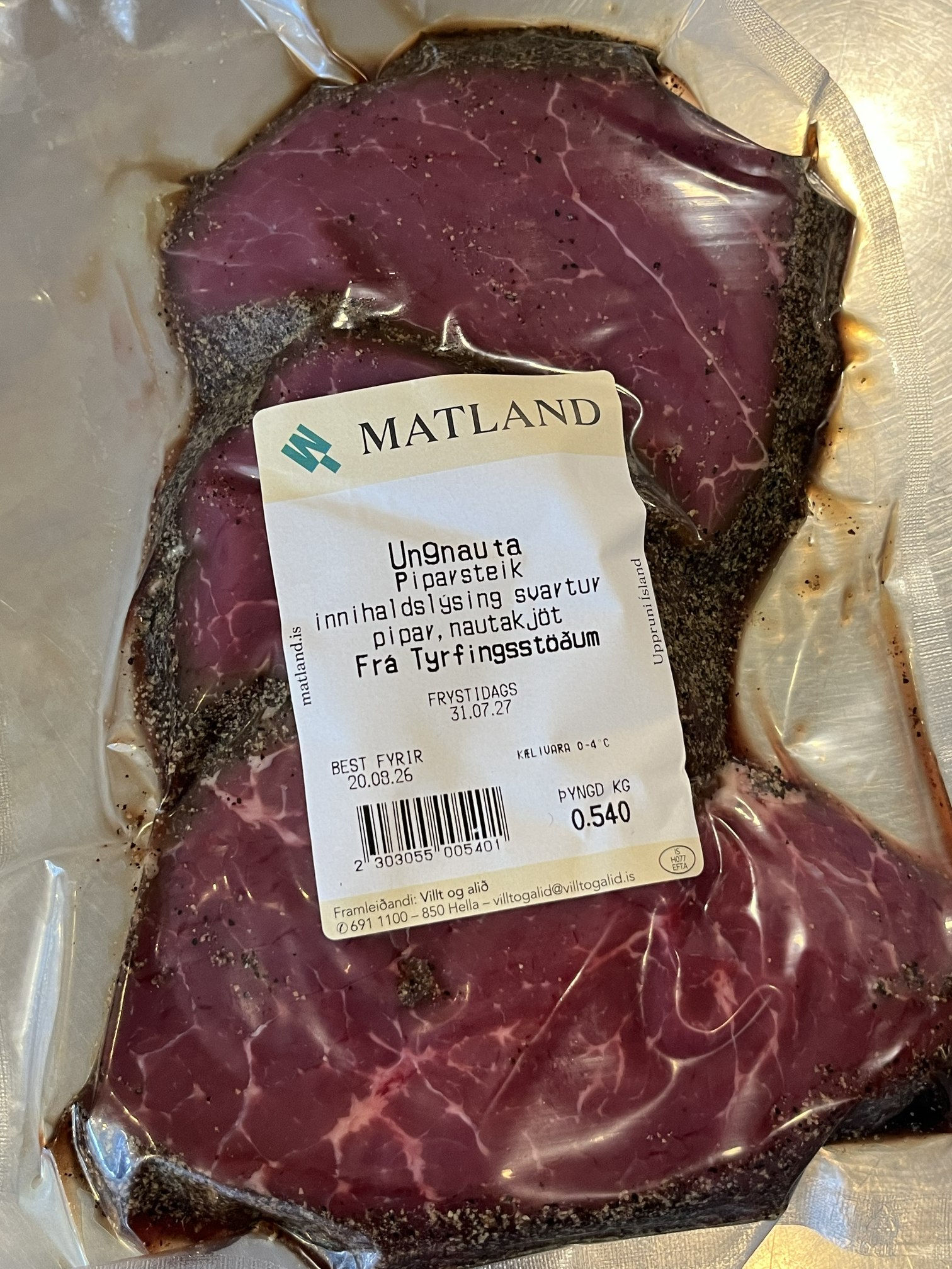 Ferskar piparsteikur frá Tyrfingsstöðum - grasfóðrað - Image 3