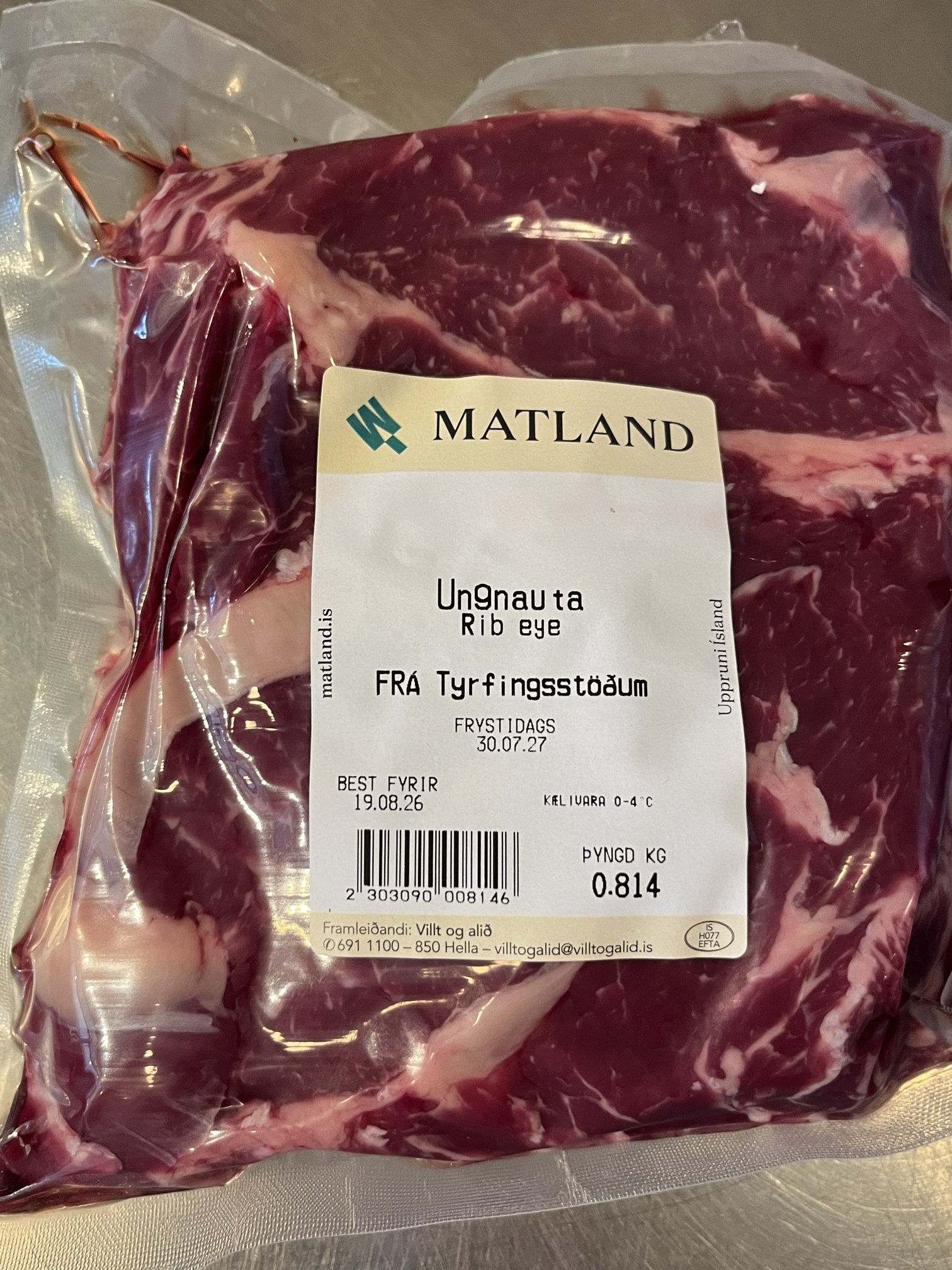 Ferskt ribeye frá Tyrfingsstöðum