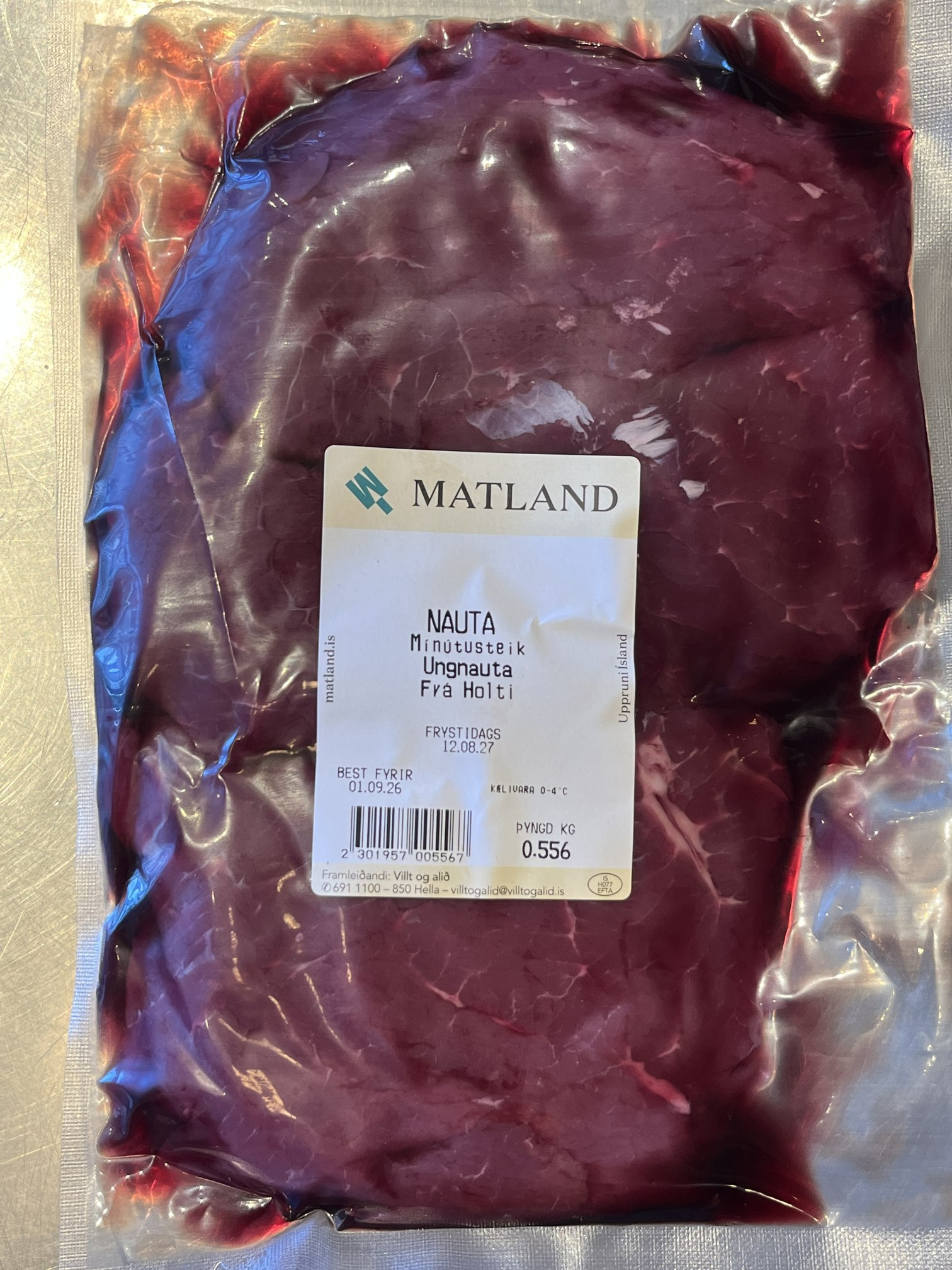 Ferskar mínútusteikur af grasfóðruðu ungnauti frá Holti