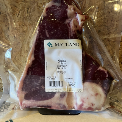 Fersk T-beinssteik (þunn) af grasfóðruðu ungnauti frá Holti