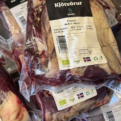 Ferskt lífrænt ribeye frá Neðra-Hálsi