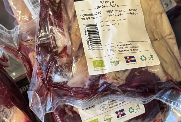 Ferskt lífrænt ribeye frá Neðra-Hálsi