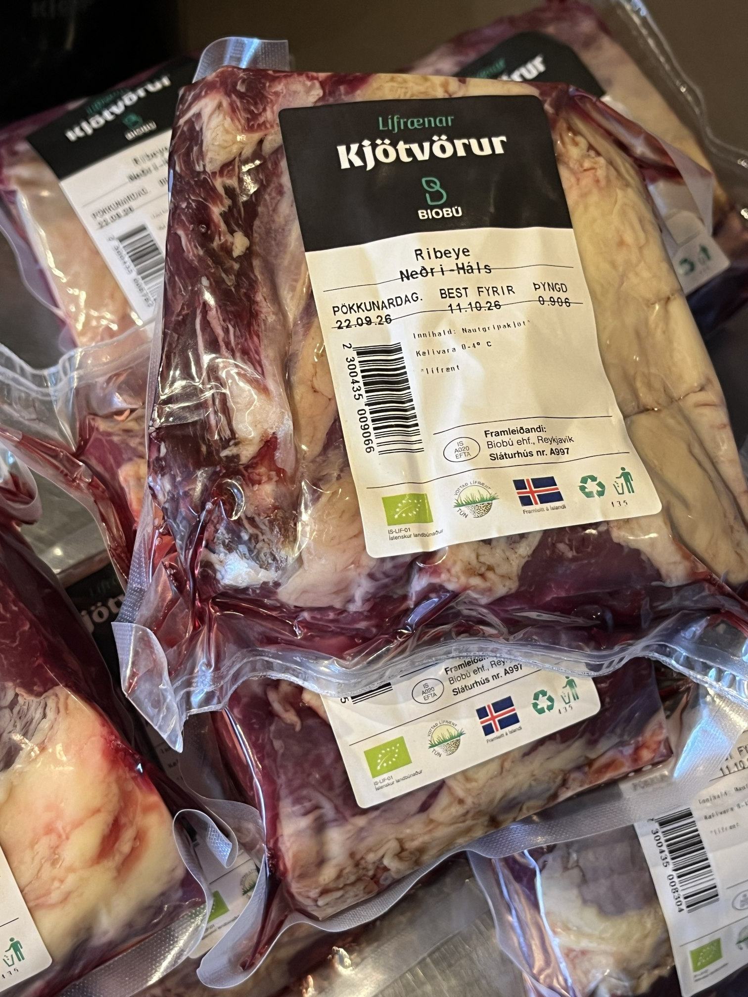 Lífrænt ribeye frá Neðra-Hálsi